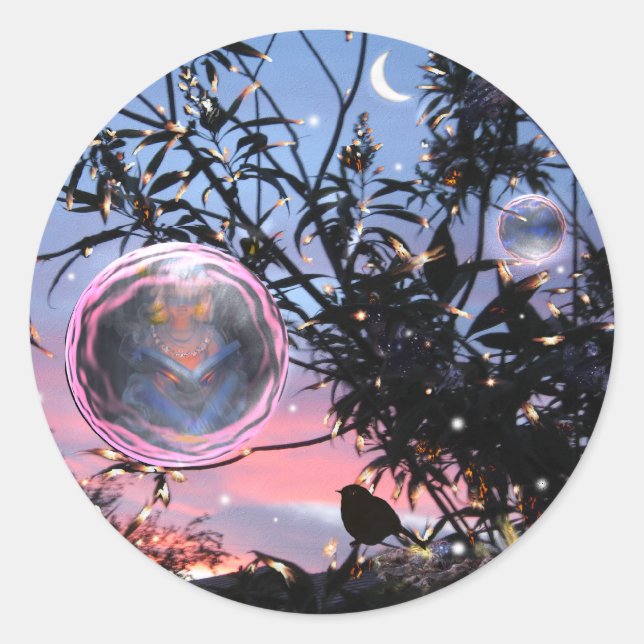 Midsummer's Eve and Fairy Bubbles! Classic Round Sticker (Front)