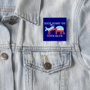 Midterms 2026 Democrats Kick Some *SS 15 Cm Square Badge