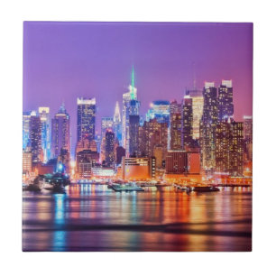 Midtown Manhattan at night with Empire Stae Tile