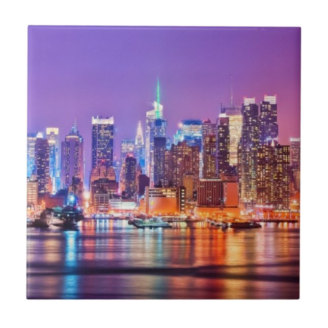 Midtown Manhattan at night with Empire Stae Tile (Front)