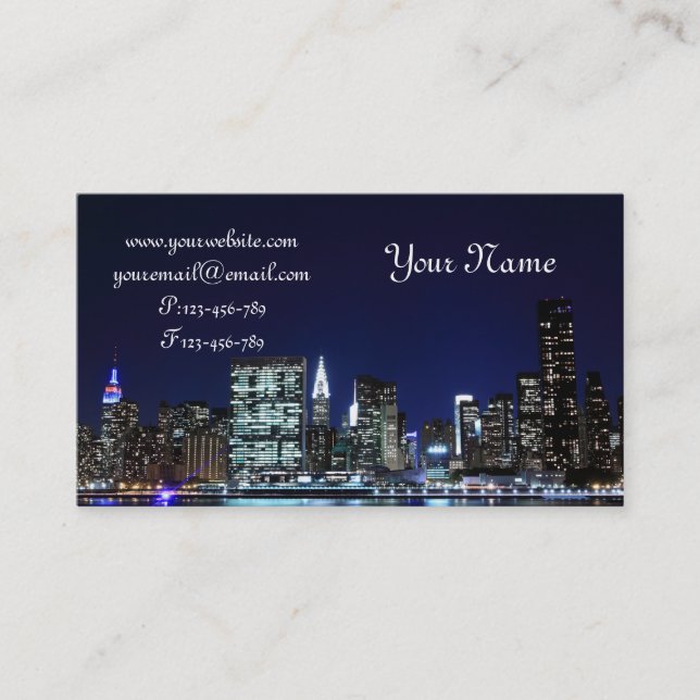 Midtown Manhattan Skyline, New York City Business Card (Front)