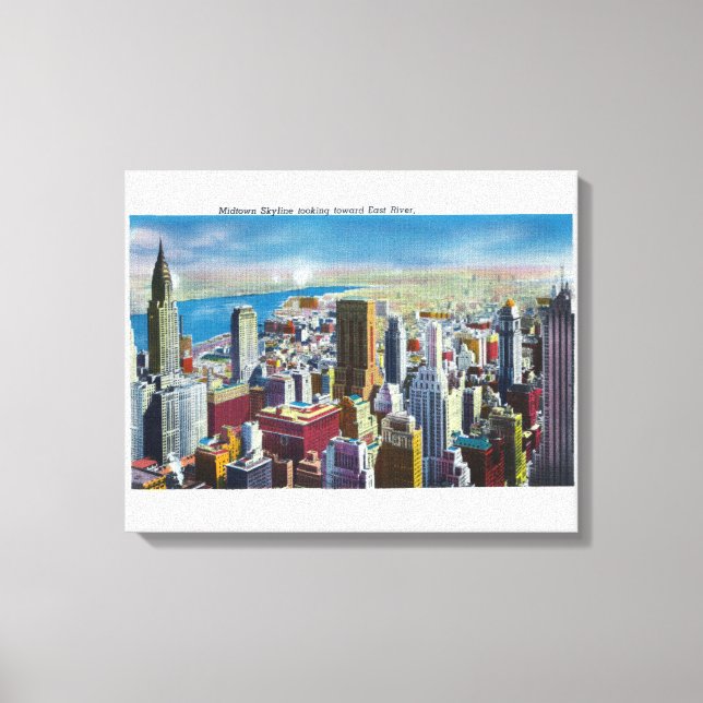 Midtown Skyline View towards East River Canvas Print (Front)
