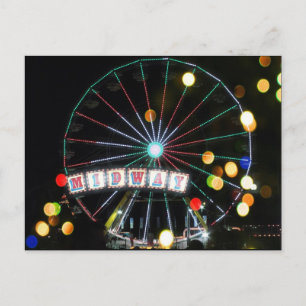Midway Ferris Wheel at Night (The Big E) Postcard