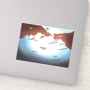 Midway Island vintage style WW2 map