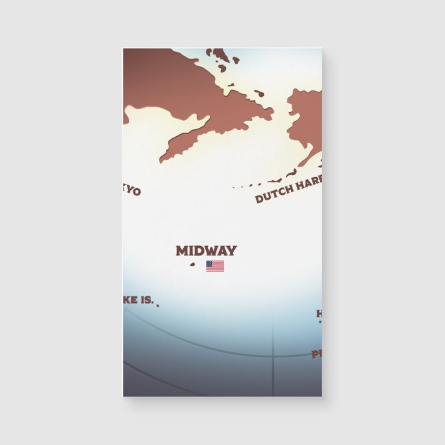 Midway Island vintage style WW2 map (Front)