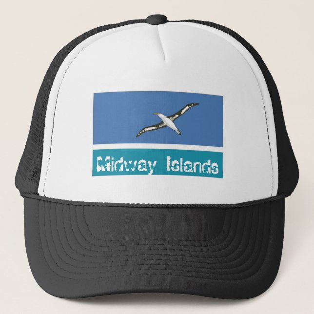 Midway Islands flag trucker mesh souvenir hat (Front)