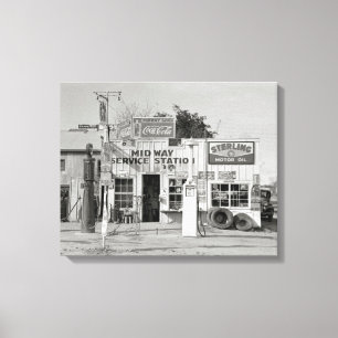 Midway Service Station, 1939 Canvas Print