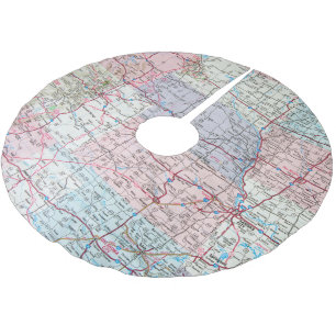 Midwest America Road Map Brushed Polyester Tree Skirt