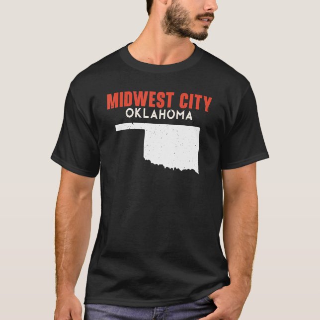 Midwest City USA State America Travel Oklahoman T-Shirt (Front)