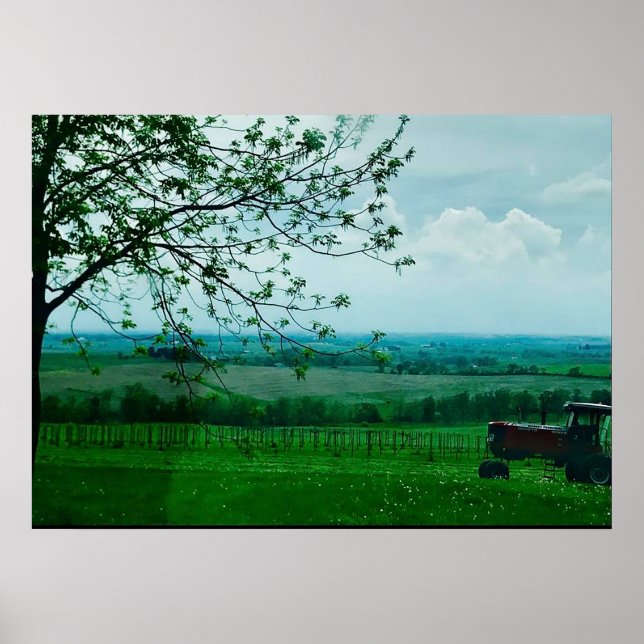 Midwest Farm Landscape in Wisconsin Poster (Front)