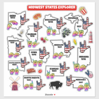 Midwest Learning Map – ASL & State Symbols