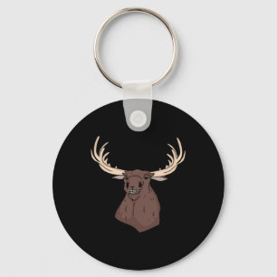 Midwest Magic Cleaning Stupid Moose Face Funny Hun Key Ring