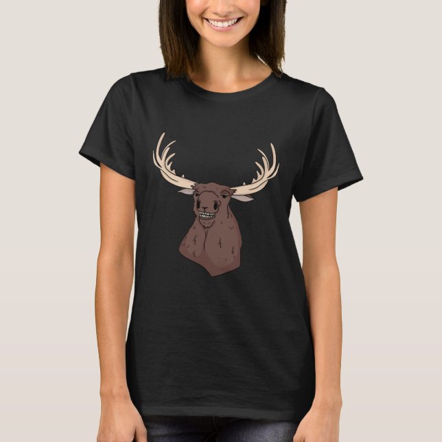 Midwest Magic Cleaning Stupid Moose Face Funny Hun T-Shirt (Front)