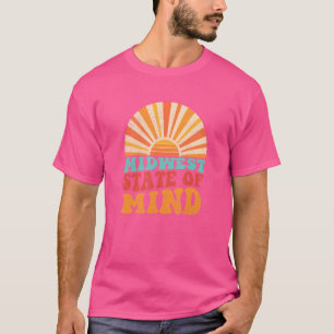 Midwest State Of Mind Retro Vintage Michigan Ohio T-Shirt