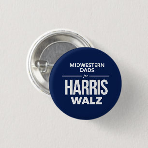 Midwestern Dads for Harris Walz 3 Cm Round Badge