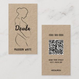 🤰 Midwife Birth Doula Custom QR Business Card