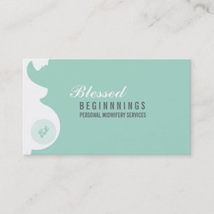 MIDWIFE BUSINESS CARD :: pregnant belly baby feet