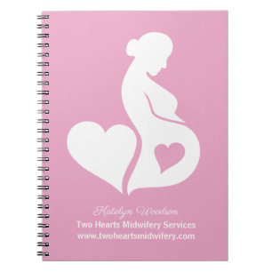 Midwife Doula Beautiful Pregnancy Custom Pink Notebook