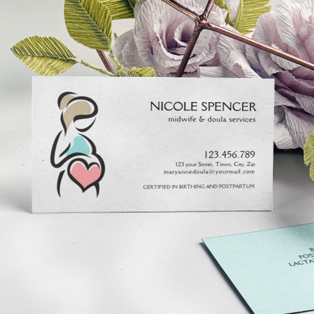  Midwife Doula Birth Coach Lactation Consultant Business Card (Creator Uploaded)