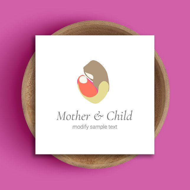 Midwife Doula  Birth Couch Mother and Child Square Business Card (Creator Uploaded)