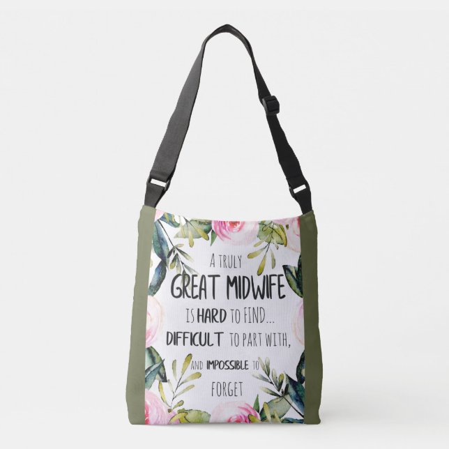 Midwife Doula Office Thank you Card Quote Gift Crossbody Bag (Front)