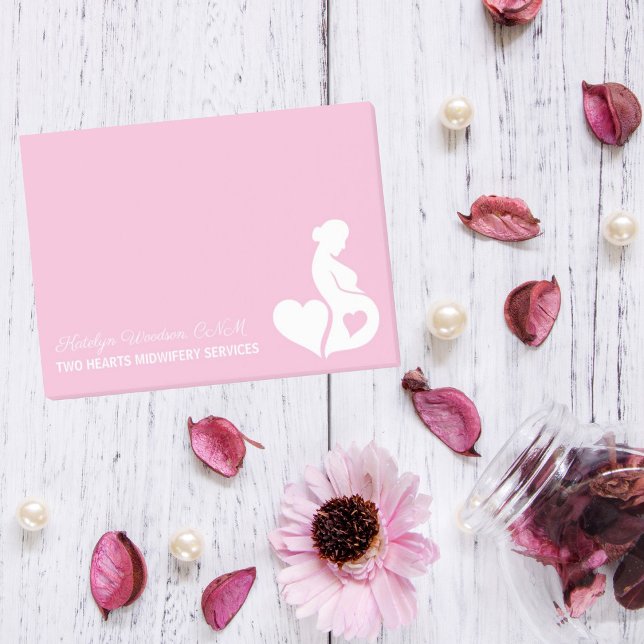 Midwife Doula Pregnant Woman Pretty Pink Custom Post-it Notes (Creator Uploaded)