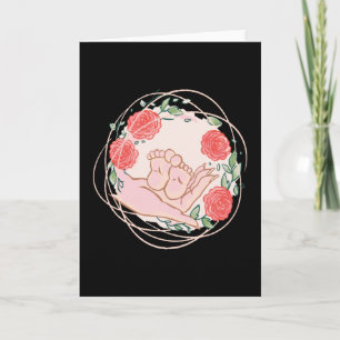 Midwife Gift Thank You Hand With Baby Feet Card