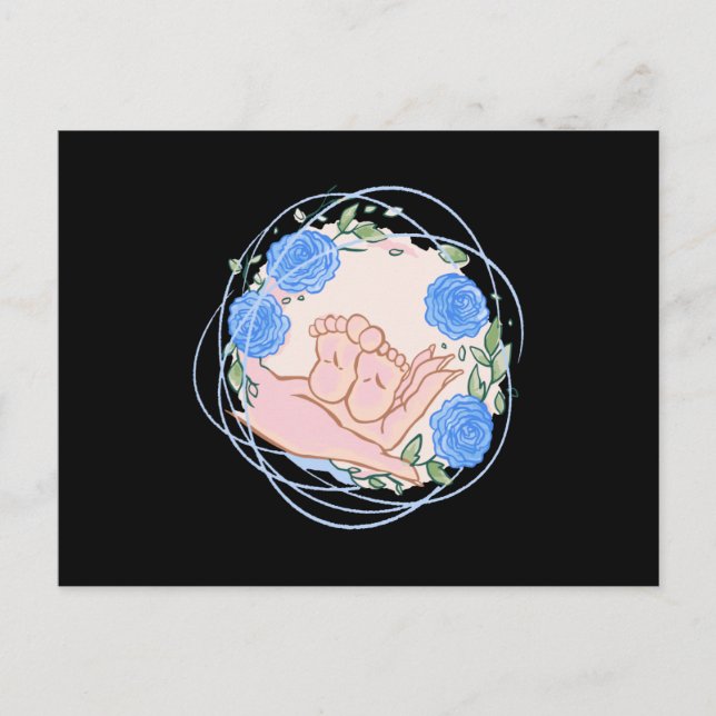Midwife Gift Thank You Hand With Baby Feet Postcard (Front)