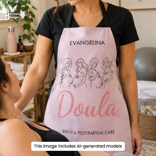 Midwife Line Art Birth Postpartum Doula Apron