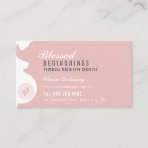 MIDWIFE MATERNITY NURSE pregnant belly baby feet Business Card