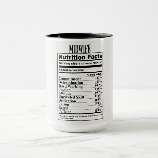 Midwife Nutrition Facts Mug (Center)