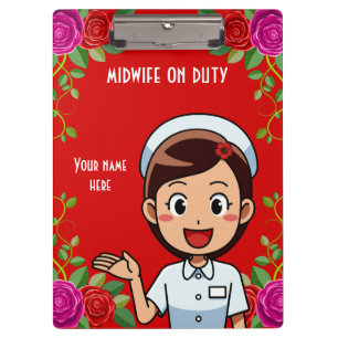 Midwife On Duty Personalised Clipboard