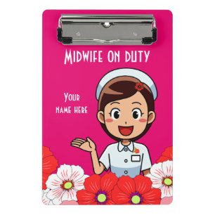 Midwife On Duty Personalised Mini Clipboard