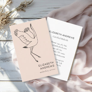 Midwife, Storch, Beige-Brown Business Card