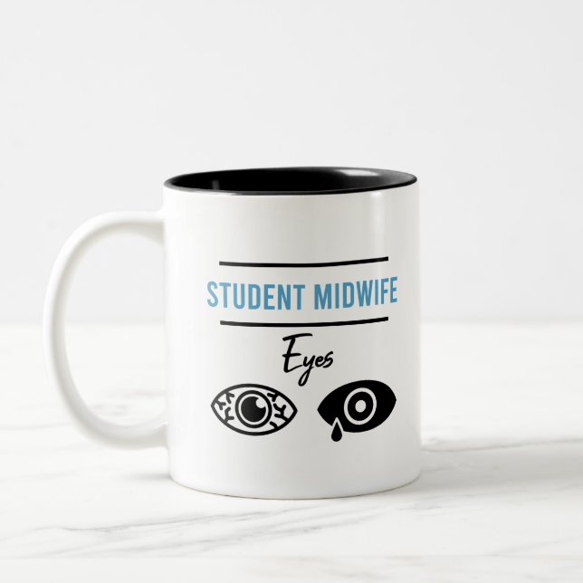 Midwife Student Costume Midwifery Funny Gift Two-Tone Coffee Mug (Left)