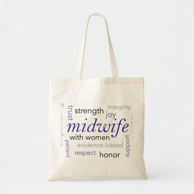 midwife word cloud bag (Front)