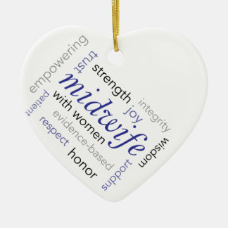 midwife word cloud ceramic tree decoration