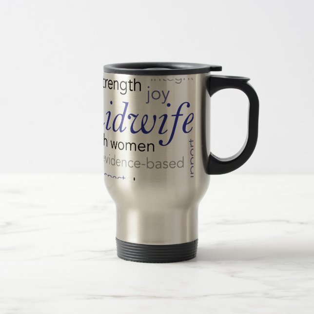 midwife word cloud travel mug (Right)