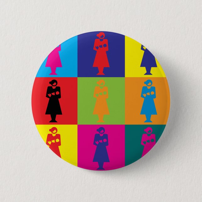 Midwifery Pop Art 6 Cm Round Badge (Front)