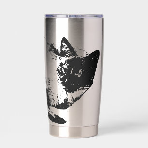 Midwinter cat in quiet poise insulated tumbler