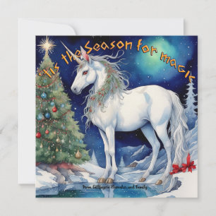 Midwinter Magic, Seasons Greetings Customisable Holiday Card