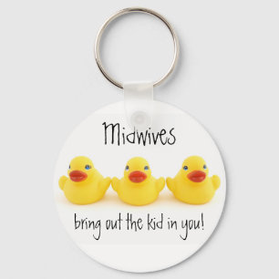 Midwives and Yellow Rubber Ducks Key Ring