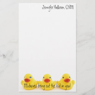 Midwives and Yellow Rubber Ducks Stationery