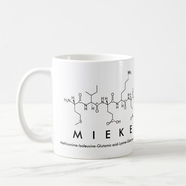 Mieke peptide name mug (Left)