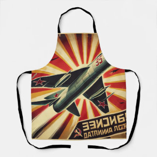 MiG-15 Vintage Soviet Propaganda Poster Apron
