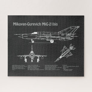 MiG-21 bis - Aeroplane Blueprint Plans PD Jigsaw Puzzle