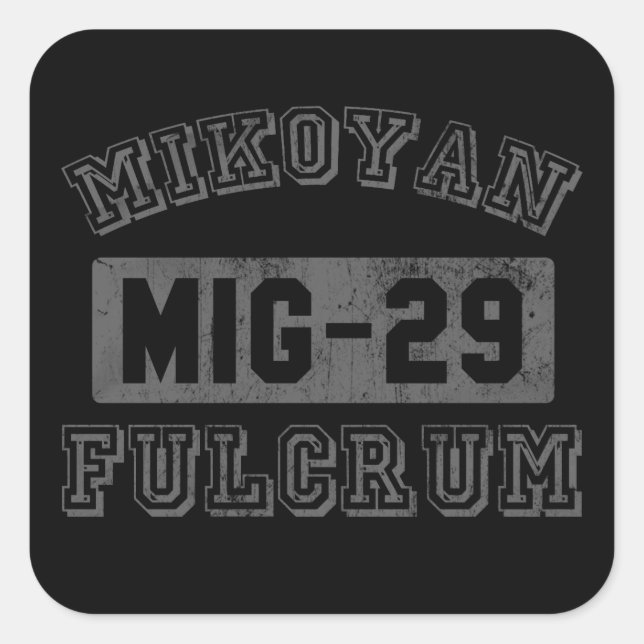 MIG-29 Fulcrum Square Sticker (Front)