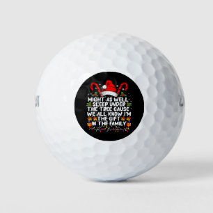 Might As Well Sleep Under The Tree Christmas Gift Golf Balls