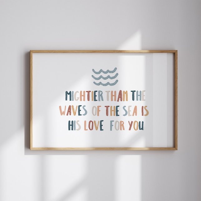 Mightier than the waves Christian Kids Poster (Creator Uploaded)