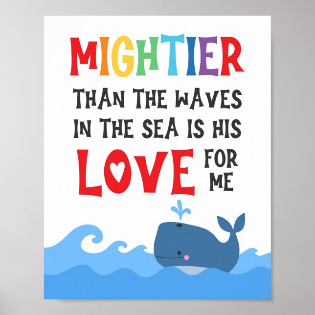 Mightier Than The Waves Kids Christian Poster (Front)